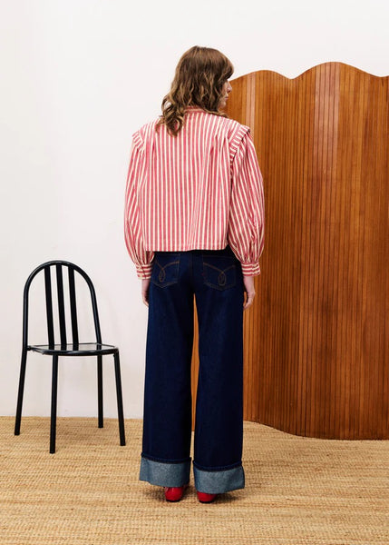 FRNCH Choupette Stripe Blouse - Red