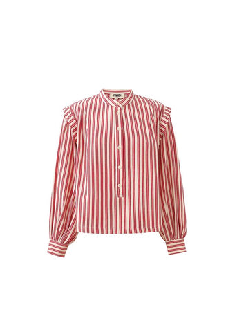 FRNCH Choupette Stripe Blouse - Red