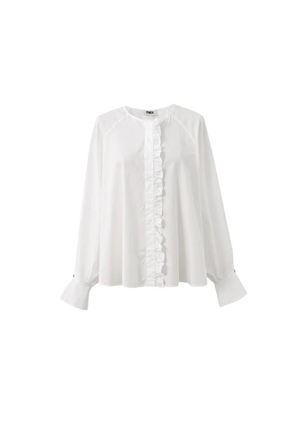 FRNCH Aragon Frill Shirt - Cream
