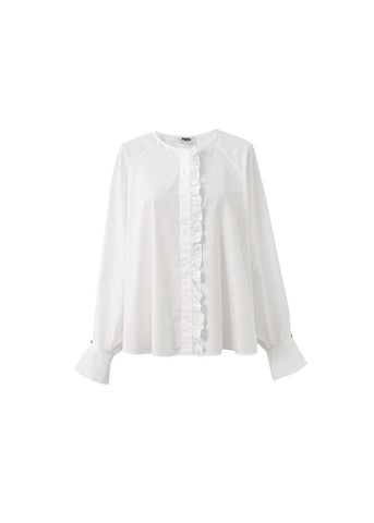 FRNCH Aragon Frill Shirt - Cream