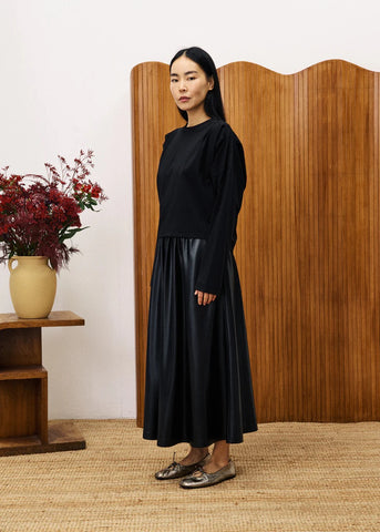 FRNCH Bourdin Pleather Maxi Skirt - Black