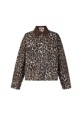 FRNCH Munchkin Leopard Denim Jacket - Leopard