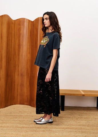 FRNCH Hebert Lace Maxi Skirt - Black