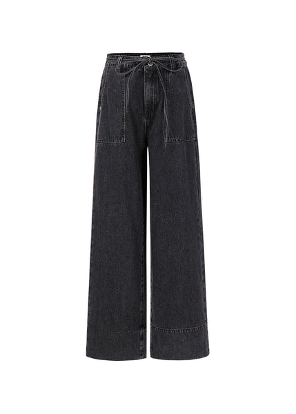 FRNCH Clarkia Wide Leg Jeans - Black