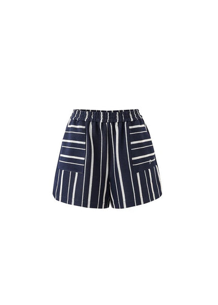 FRNCH Jaws Stripe Shorts - Navy