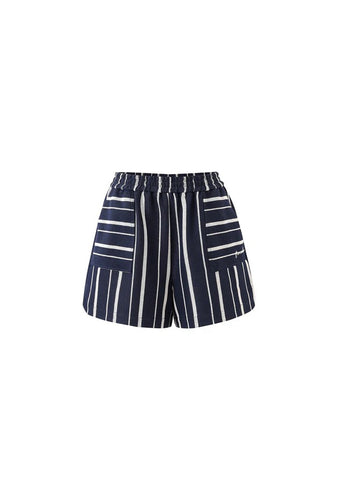 FRNCH Jaws Stripe Shorts - Navy