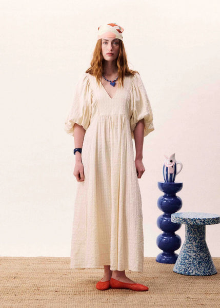FRNCH Nesa Butter Puff Sleeve Maxi Dress - Ecru