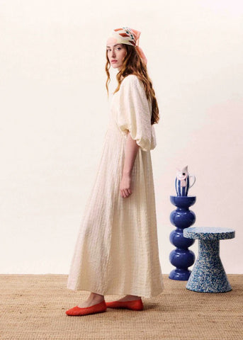 FRNCH Nesa Butter Puff Sleeve Maxi Dress - Ecru