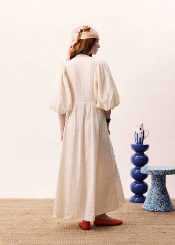FRNCH Nesa Butter Puff Sleeve Maxi Dress - Ecru
