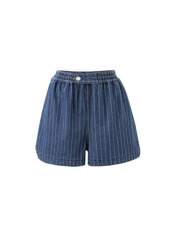 FRNCH Chicamia Denim Shorts - Navy Stripe