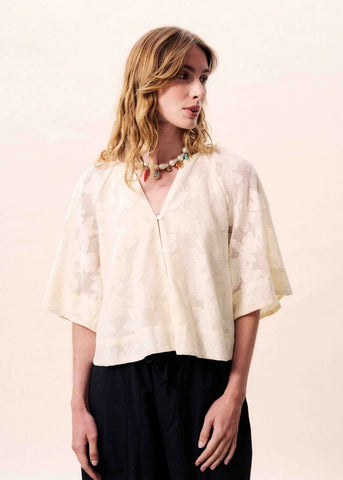 FRNCH Maresias Cream Lace Blouse - Ivory