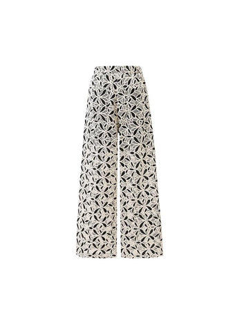 FRNCH Conchal Embroidered Wide Leg Trousers - Black