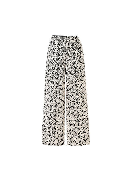FRNCH Conchal Embroidered Wide Leg Trousers - Black