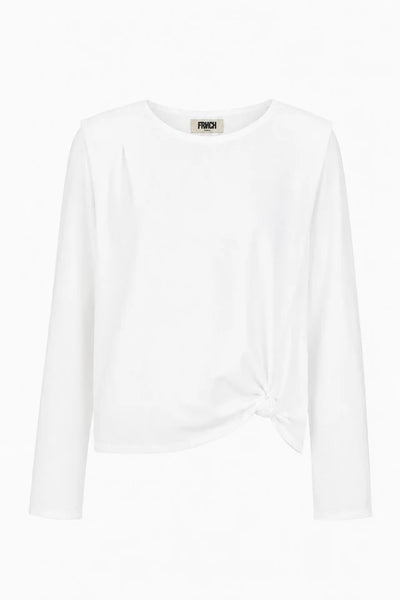 FRNCH Damyang Long Sleeve Twist Top - White