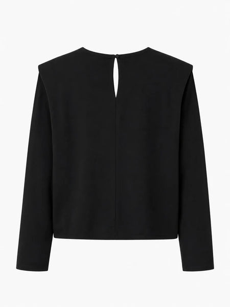 FRNCH Damyang Long Sleeve Twist Top - Black