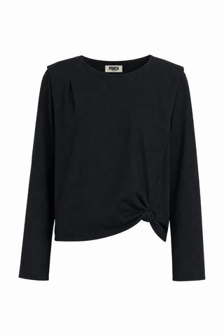 FRNCH Damyang Long Sleeve Twist Top - Black