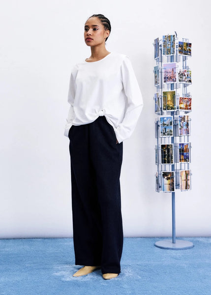 FRNCH Damyang Long Sleeve Twist Top - White
