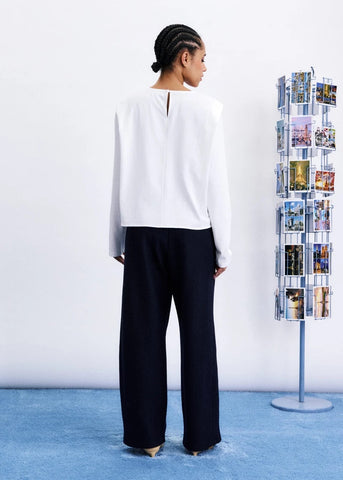 FRNCH Damyang Long Sleeve Twist Top - White