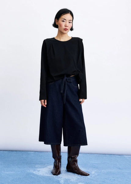 FRNCH Damyang Long Sleeve Twist Top - Black