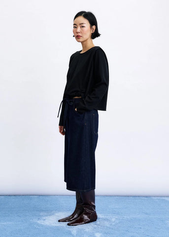 FRNCH Damyang Long Sleeve Twist Top - Black