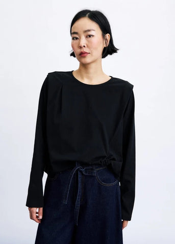 FRNCH Damyang Long Sleeve Twist Top - Black