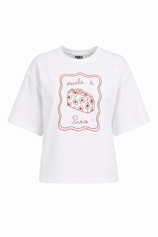 FRNCH Suitcase Embroidered  T-Shirt - Creme