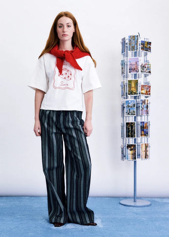 FRNCH Suitcase Embroidered  T-Shirt - Creme