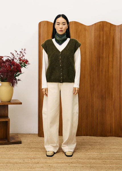 FRNCH Kukicha Knitted Tank - Khaki