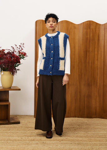 FRNCH Shiba Knitted Vest - Blue