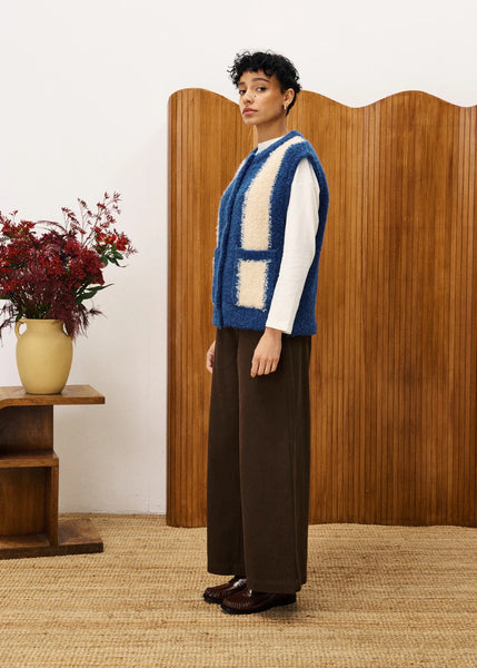 FRNCH Shiba Knitted Vest - Blue