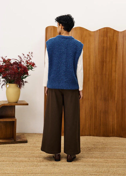 FRNCH Shiba Knitted Vest - Blue