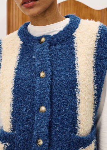 FRNCH Shiba Knitted Vest - Blue