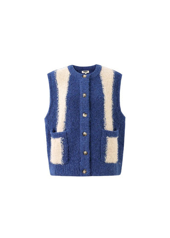 FRNCH Shiba Knitted Vest - Blue