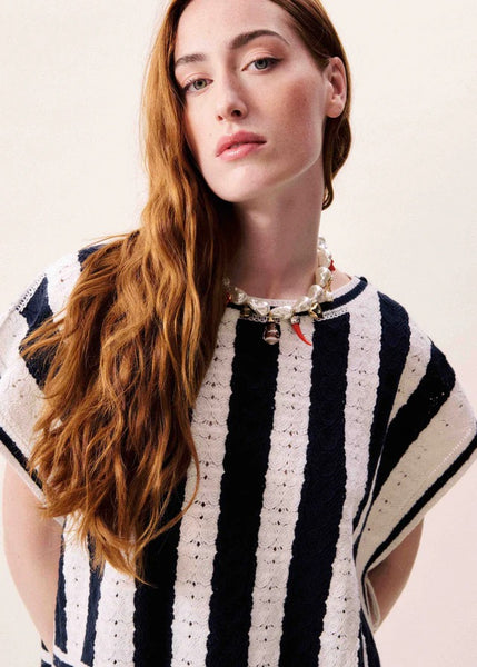 FRNCH Debbie Knitted Top - Blue