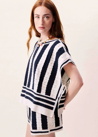FRNCH Debbie Knitted Top - Blue