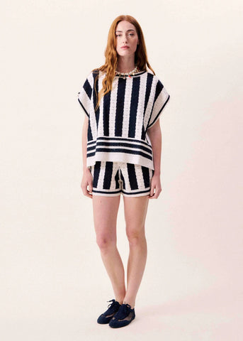 FRNCH Cinnamon Knitted Shorts - Navy