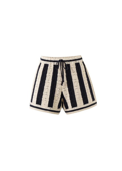 FRNCH Cinnamon Knitted Shorts - Navy