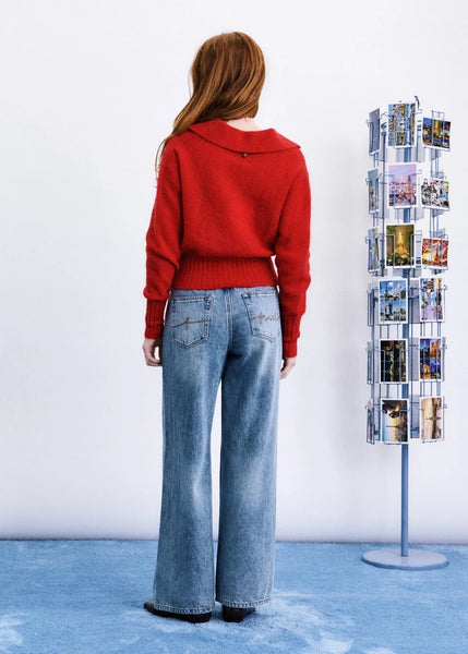 FRNCH Polo Knitted Mirai Sweater - Red