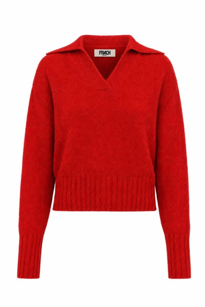 FRNCH Polo Knitted Mirai Sweater - Red