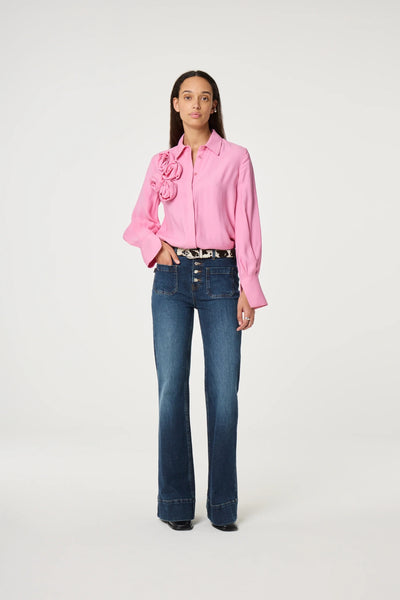 Fabienne Chapot Rosette Blouse - Petal Pink