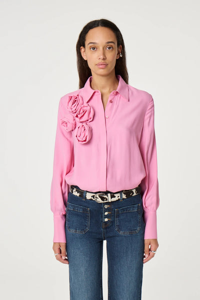 Fabienne Chapot Rosette Blouse - Petal Pink