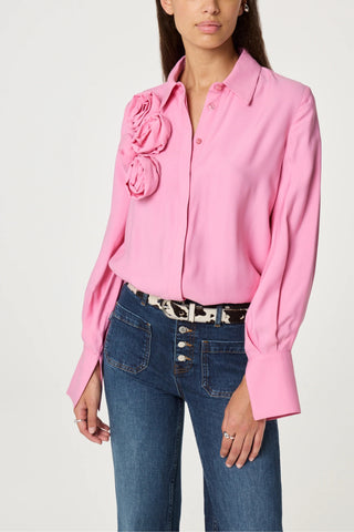 Fabienne Chapot Rosette Blouse - Petal Pink