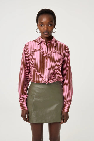 Fabienne Chapot Alex Heart Blouse - Mocha Brown / Petal Pink