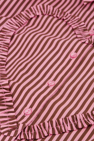 Fabienne Chapot Alex Heart Blouse - Mocha Brown / Petal Pink