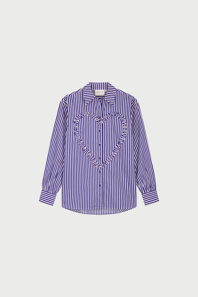 Fabienne Chapot Alex Heart Blouse - Cosy White / Royal Cobalt Blue