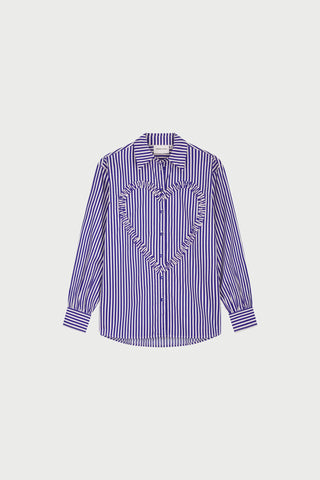 Fabienne Chapot Alex Heart Blouse - Cosy White / Royal Cobalt Blue