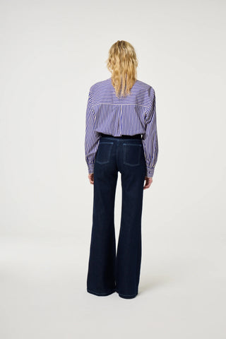 Fabienne Chapot Alex Heart Blouse - Cosy White / Royal Cobalt Blue