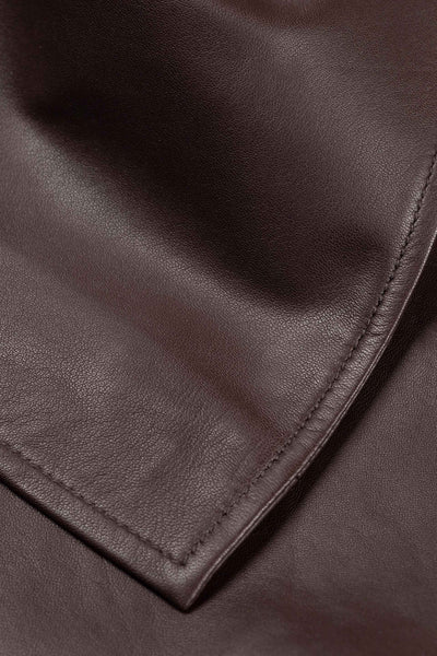 Fanienne Chapot Sonny Midi Leather Skirt - Cocoa