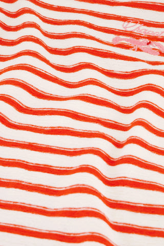 Fabienne Chapot Celina Stripe Top - Cosy White / Tangerine Tango