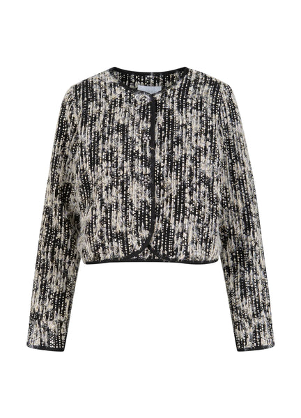 Coster Copenhagen Cropped Tweed Jacket - Black / Silver